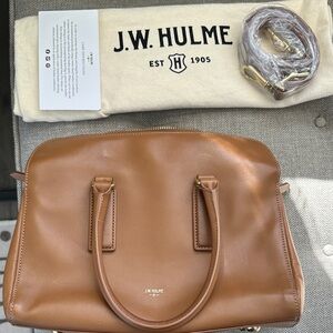J.W. Hulme tan leather satchel